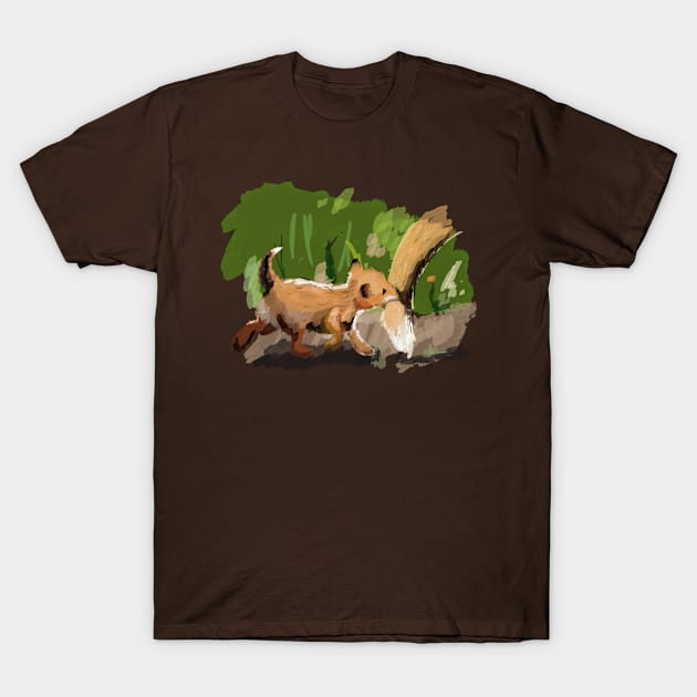 Baby Fox Tag Along T-Shirt by BunnyMaelstrom